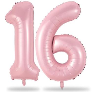 Imagem de Balões de Aniversário Lingqiang - Rosa Pastel 40cm - 16º Aniversário