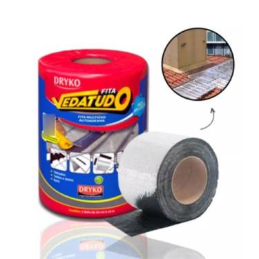 Imagem de Manta Asfaltica 30cm X 10mAuto Adesiva Telhado Aluminizada Dryko 20cmx