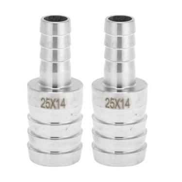 Imagem de Hihaha Acessórios de mangueira de aço inoxidável 304 63/64 "x35/162.6 cm redutor de emenda para ar, água, óleo, gás, combustível, 2 peças, tom prateado