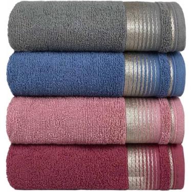 Imagem de KIT 4 Toalha De Banho Banhão Gigante Luxo 100% Algodão - 75cm x 150cm