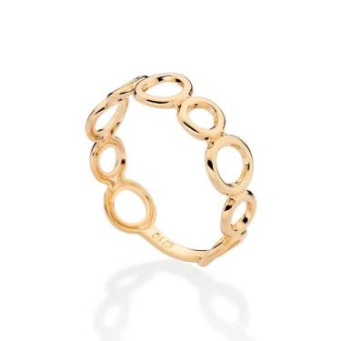 Imagem de Anel rommanel feminino banhado ouro 18k circulos vazados 513546, 14
