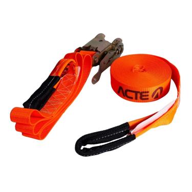 Imagem de Slackline 10 Metros com Catraca T123 Laranja Acte Sports