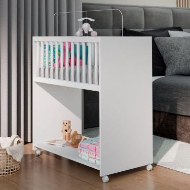 Imagem de Mini Berço Baby 2 em 1 com Colchão Branco