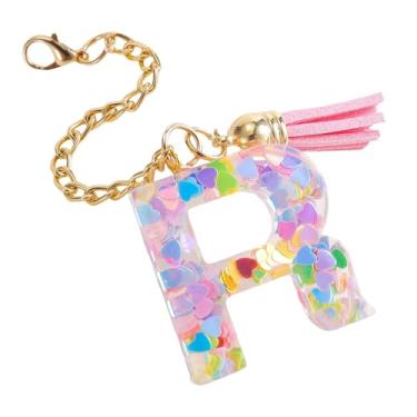 Imagem de HAPPYLIVE SHOPPING Pingente de letra para Stanley Cup, 1 peça, pingente de chaveiro rosa para mulheres, one size, Resina epóxi