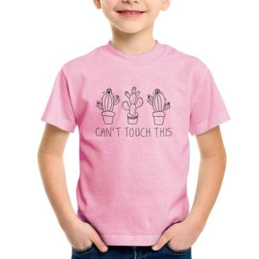 Imagem de Camiseta Infantil Cant touch this - Foca na Moda, Rosa bebê, 12