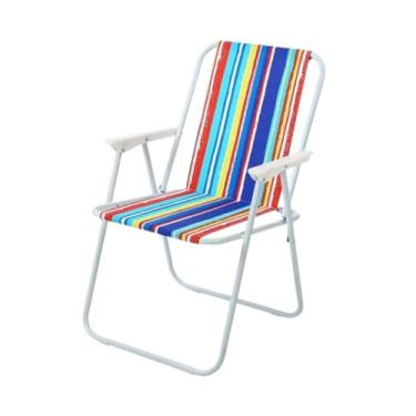 Imagem de Cadeira De Praia Adulto Aço Dobrável Piscina Sol Mar Snel Home(Colorida)