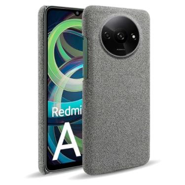 Imagem de Capa para Xiaomi Redmi A3 4G,Capa desenhada em lona,Case Protetora Ultrafina com Empunhadura Macia,Design em Tecido Antichoque e Antiarranhões-Gray