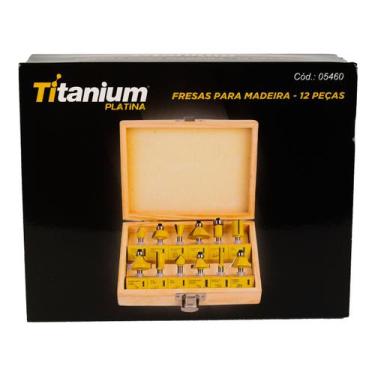 Imagem de Jogo fresas para madeira tupia 12 peças - Titanium Platina