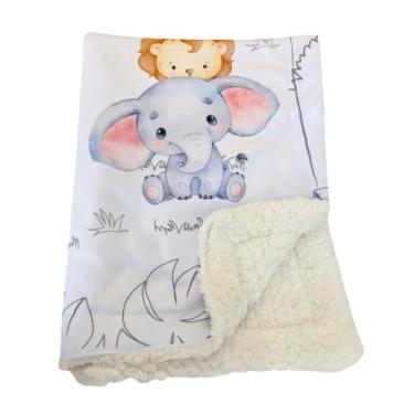 Imagem de Manta Cobertor Coberta Rescem Nascido Saida Maternidade Quarto Bebe Menino Menina Bichinhos Amiguinhos