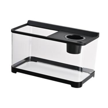Imagem de Fenteer Mini Betta Fish Tank Réptil Terrarium Tank 34x21x20 cm para peixe, Preto