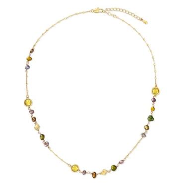 Imagem de Colar feminino banhado a ouro 18 K, amarelo claro, verde, marrom, com contas naturais, declaração de cura, pedra preciosa jaspe, boêmia, retrô, ousada, artesanal, joias exageradas, joias exageradas