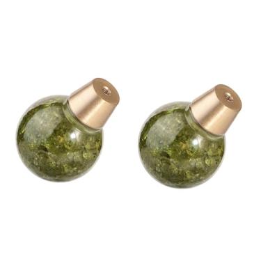 Imagem de Rockcloud Pacote com 2 puxadores redondos de resina peridoto com parafusos, alça em forma de bola para armário de cômoda decoração de cozinha de casa