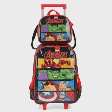 Imagem de Mochila Escolar Infantil Avengers + Lancheira Térmica Up4You