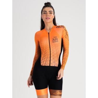 Imagem de Macaquinho De Ciclismo Feminino Manga Longa Savancini Infinity Coffee 