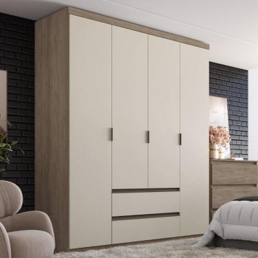 Imagem de Guarda Roupa Solteiro 4 Portas 2 Gavetas em MDF Nobre THB