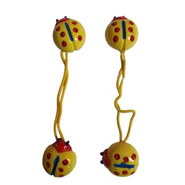 Imagem de 2 Pares Maria chiquinha Xuxa de cabelo Infantil Joaninha Fashion amarelo