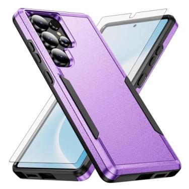 Imagem de Asuwish Capa de celular para Samsung Galaxy S25 Ultra 5G com película protetora de tela de vidro temperado e acessórios para celular com camada dupla traseira à prova de choque S25Ultra 25S S 25