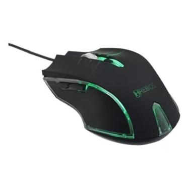 Imagem de Mouse Gamer HS-190 Hrebos com LED, 1200 DPI, 6 Botões, USB, Design Ergonômico – Preto