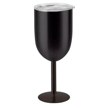 Imagem de Taça Térmica para Gin 450ml Parede Dupla Cor Preta com Tampa