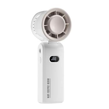Imagem de Ventilador portátil portátil, mini ventilador dobrável com ajuste de vento de 100 níveis, ventiladores recarregáveis por USB com tela digital, lâminas de ventilador circulantes, ventilador de mesa