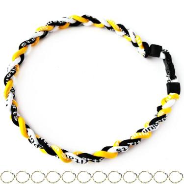 Imagem de Pacote com 12 colares de beisebol de corda de titânio tornado de corda de beisebol, 18", nylon e titânio, Sem Pedra Preciosa