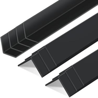 Imagem de Sasylvia 10 peças de protetores de canto de parede, vinil preto 3/4 x 36 polegadas moldura de acabamento de canto, evita arranhões e arranhões, fácil instalação e limpeza para proteção de armário de