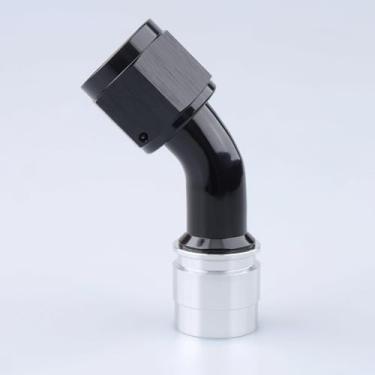 Imagem de AC PERFORMANCE -10 AN crimpagem de 45 graus na extremidade da mangueira giratória PTFE alumínio preto para linha de combustível de teflon