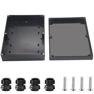 Imagem de Otdorpatio Project Box ABS Preto Caixas Elétricas IP67 Caixa Impermeável Externa Caixa de Junção Eletrônica Caixa de Alimentação com Glândulas de Cabo para Projeto DIY 10,4 x 7,2 x 2,4 polegadas (263