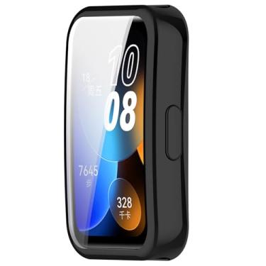 Imagem de LOKEKE Capa protetora compatível com Huawei Band 10, capa protetora de TPU de cobertura total compatível com Huawei Band 10/9/8 (TPU preto)
