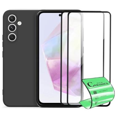 Imagem de Kit Capa Capinha Aveludada e 2 Películas Cerâmica 9D Compatível Samsung Galaxy A35- SMART E CASE