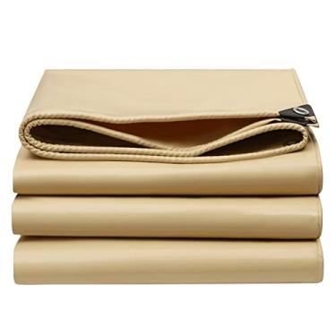 Imagem de Folha de lona impermeável capa de lona resistente 3 x 3 m com ilhós 0,45 mm de espessura tenda dossel à prova de chuva folha de chão dobrável ao ar livre, bege (tamanho: 1,5 x 3 m)