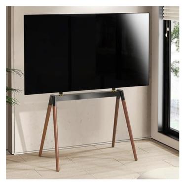 Imagem de Suporte universal para TV, suporte de TV, suporte de TV, suporte de arte para TV móvel de 43 a 86 polegadas, base de madeira resistente, suportes de TV altos universais com corda de segurança,