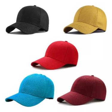 Imagem de Kit Boné Liso 05 Cores Algodão Aba Curva Unissex Reforçado Top - Pietr