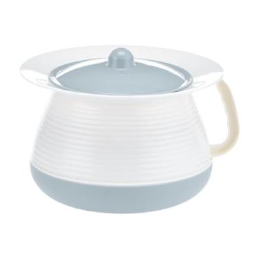 Imagem de predolo Garrafa de urinol potty de câmara vaso sanitário portátil com tampa Spittoon Spittoon Chamber Bucket para adultos fêmeas machos, Azul