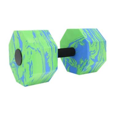 Imagem de Aymzbd Peso da água para exercício de piscina, flutuação de bar aquática, leve, para natação, haltere aquático, aeróbica aquática para homens mulheres, Azul Verde