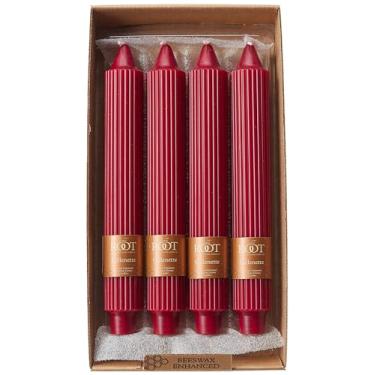 Imagem de Velas de jantar gregas de raiz sem perfume, 22,8 cm de altura, caixa com 4, granada