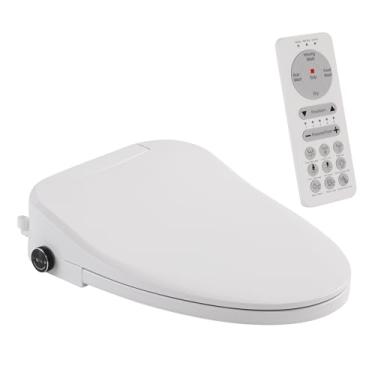 Imagem de Assento sanitário bidê, assento de vaso sanitário inteligente com controle remoto, assento aquecido elétrico, lavagem com água quente, secador de ar quente e vários modos de pulverização para mulheres