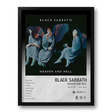 Imagem de Quadro com Moldura Spotify Álbum Heaven and Hell Black Sabbath - Tam. 33x43cm