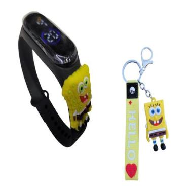 Imagem de Chaveiro Relógio Bob_Esponja Infantil Touc Resiste à Água-Pr - SMACTUD