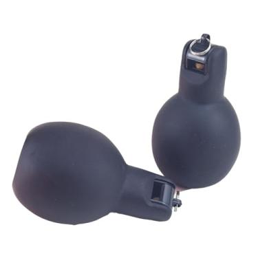 Imagem de Dynwave 2 peças apitos esportivos de aperto manual, apito prático com som alto, apito manual para treinadores, apitos de treinamento para futebol, Preto