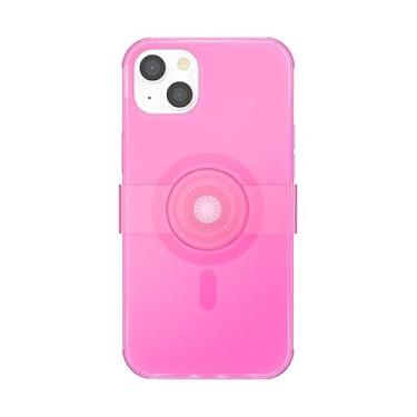 Imagem de PopSockets Capa para iPhone 14 Plus com alça de telefone e slide compatível com MagSafe, capa de celular para iPhone 14 Plus, compatível com carregamento sem fio - Baeby rosa translúcido