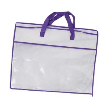 Imagem de YWJLQH Organizador de armário, edredom, bolsa de armazenamento com zíper, organizador de roupas grande, cobertor, bolsa de armazenamento para lençóis, Borda Violeta