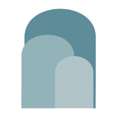 Imagem de Wswqop Adesivo de parede em arco, decoração de fundo, arte, decoração, boho, arco, adesivo de parede, papel de parede, Azul