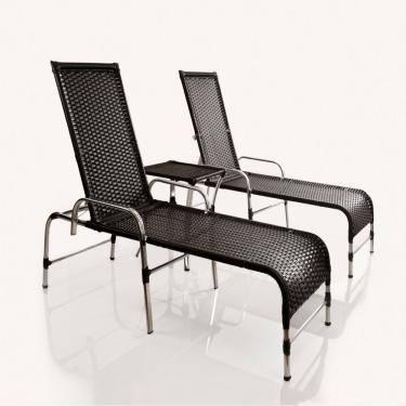 Imagem de Espreguiçadeiras E Mesa Em Alumínio E Fibra Sintética Preto