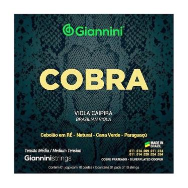 Imagem de Encordoamento Viola Caipira Tensão Média Cobra Giannini