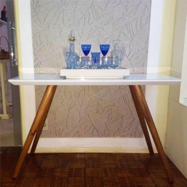 Imagem de Aparador Laqueado Com Vidro 1,20 M Cor Branco