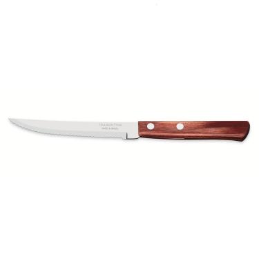 Imagem de Faca Para Churrasco 5" Tramontina Em Aço Inox E Cabo Em Madeira Polywood Vermelho Tramo...