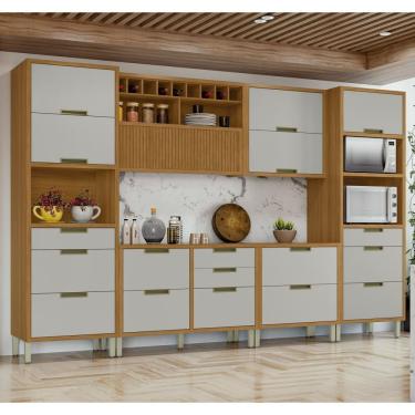 Imagem de Cozinha 6 Peças 2 Paneleiros Imperatriz 100% Mdf Freijó-off White