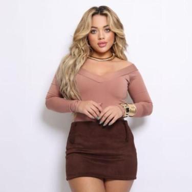 Imagem de Blusa Boby Feminino Ciganinha Ombro Manga Longa Anarruga - rv modas, B