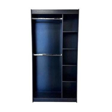 Imagem de Cabideiro Com Nicho Lateral Modulado 100% Mdf  Preto - Suprema Móveis